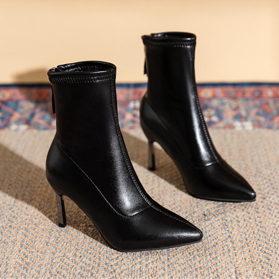 ハイヒールブーツ 裏起毛 レディース韓国