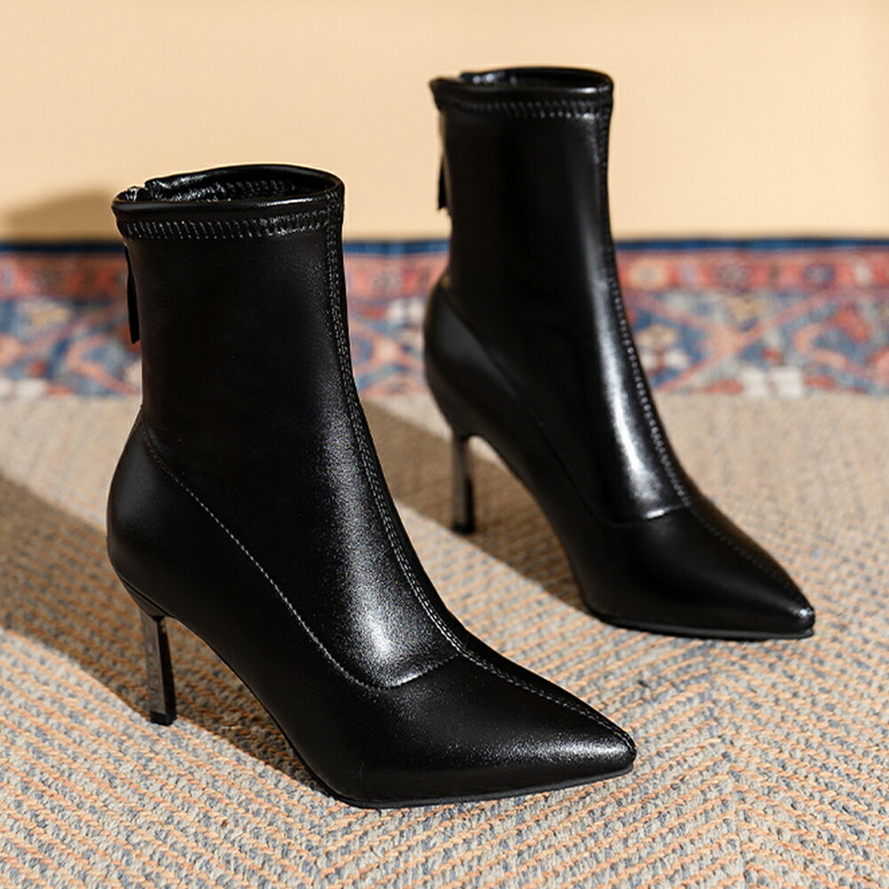 ハイヒールブーツ 裏起毛 レディース韓国