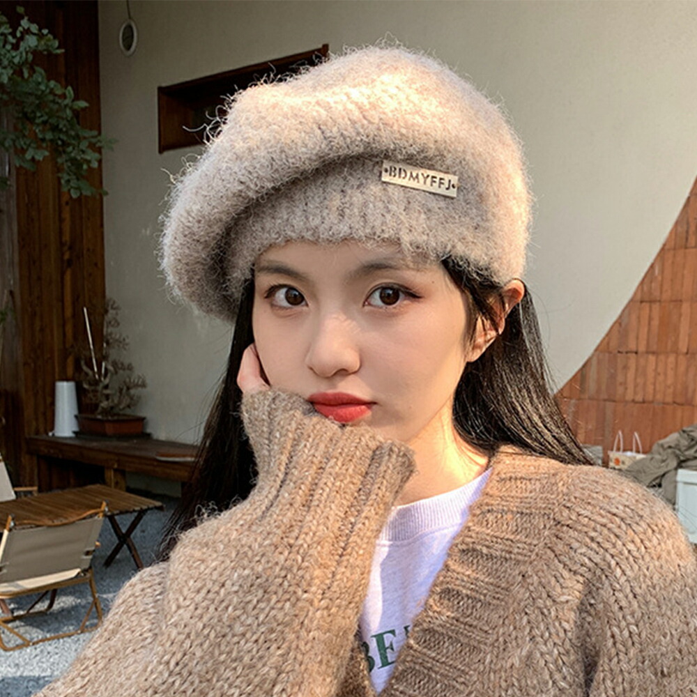 ニットベレー帽 起毛 レディース 秋冬【ゆうパケット可】