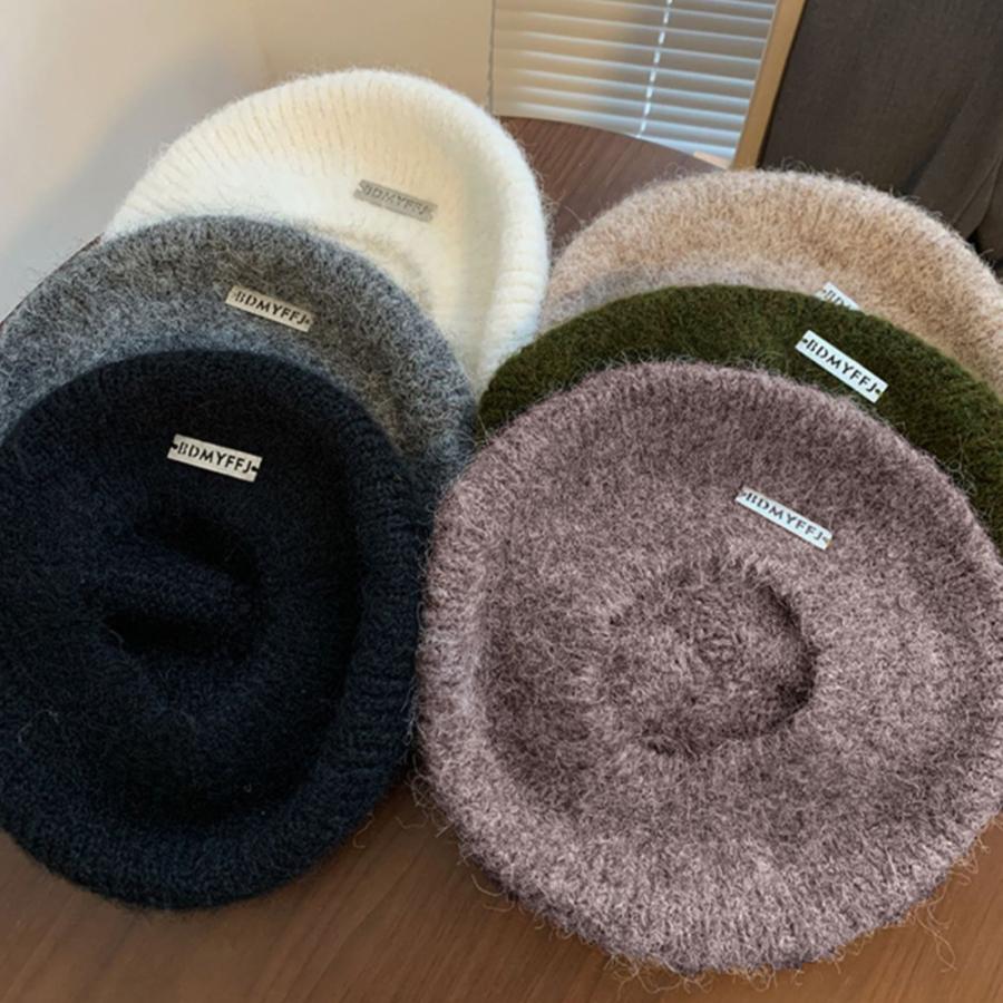 ニットベレー帽 起毛 レディース 秋冬【ゆうパケット可】