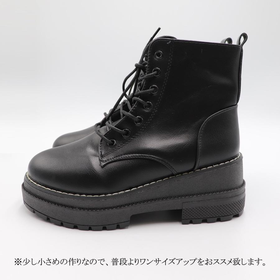 ショート ブーツ レディース シューズ 厚底 ワークブーツ レースアップ 春秋冬 美脚 歩きやすい