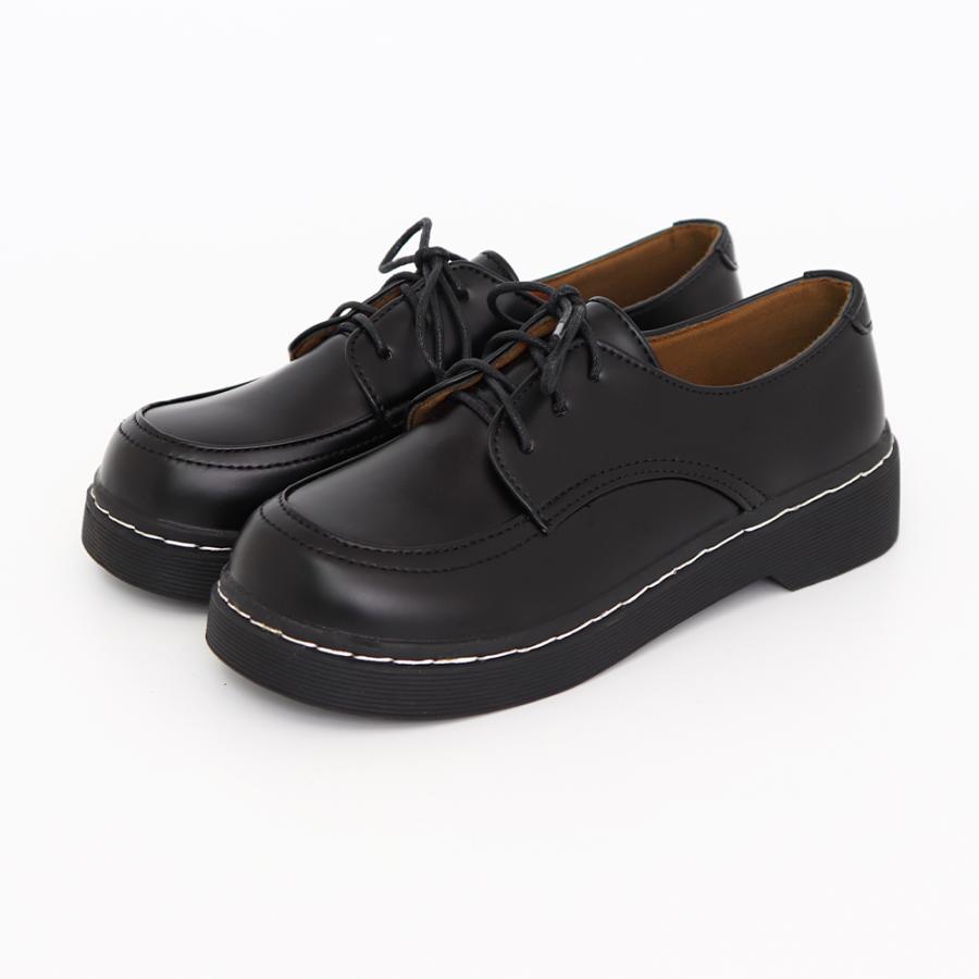 ドレスシューズ レディース 靴 シューズ レースアップ レザー調 厚底 シンプル 歩きやすい