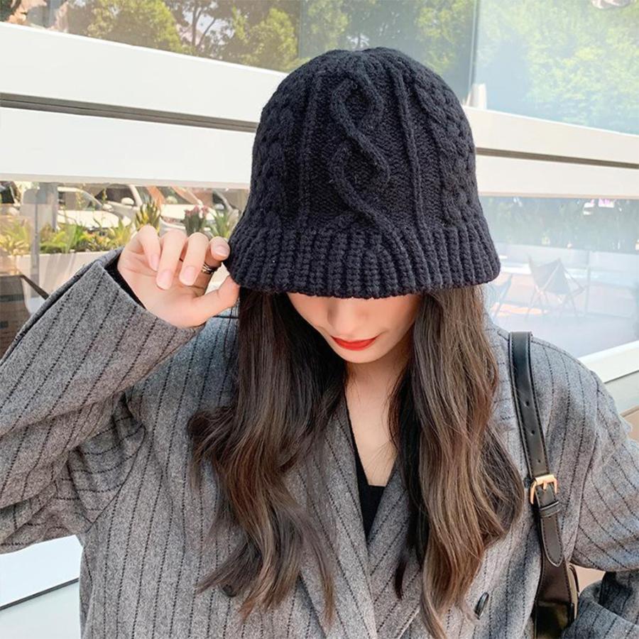 ニットハット レディース 編み 韓国風【ゆうパケット可】