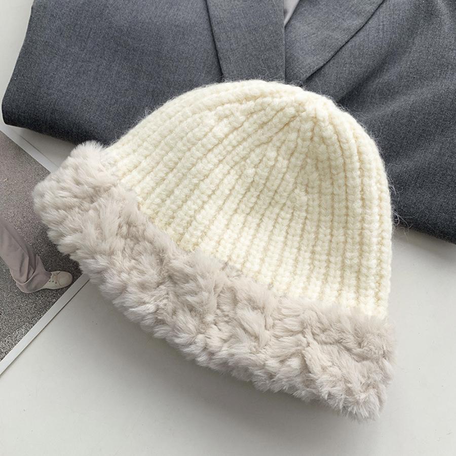 ニット バケットハット ボア異素材 秋冬【ゆうパケット可】
