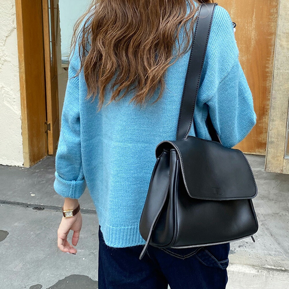 ショルダーバッグ レディース フェイクレザー フリップバッグ 斜めがけバッグ 通学 2way肩掛けバッグ 通勤 韓国風 シンプル
