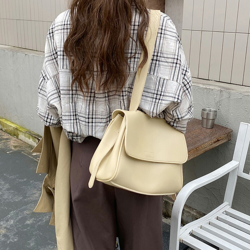 ショルダーバッグ レディース フェイクレザー フリップバッグ 斜めがけバッグ 通学 2way肩掛けバッグ 通勤 韓国風 シンプル