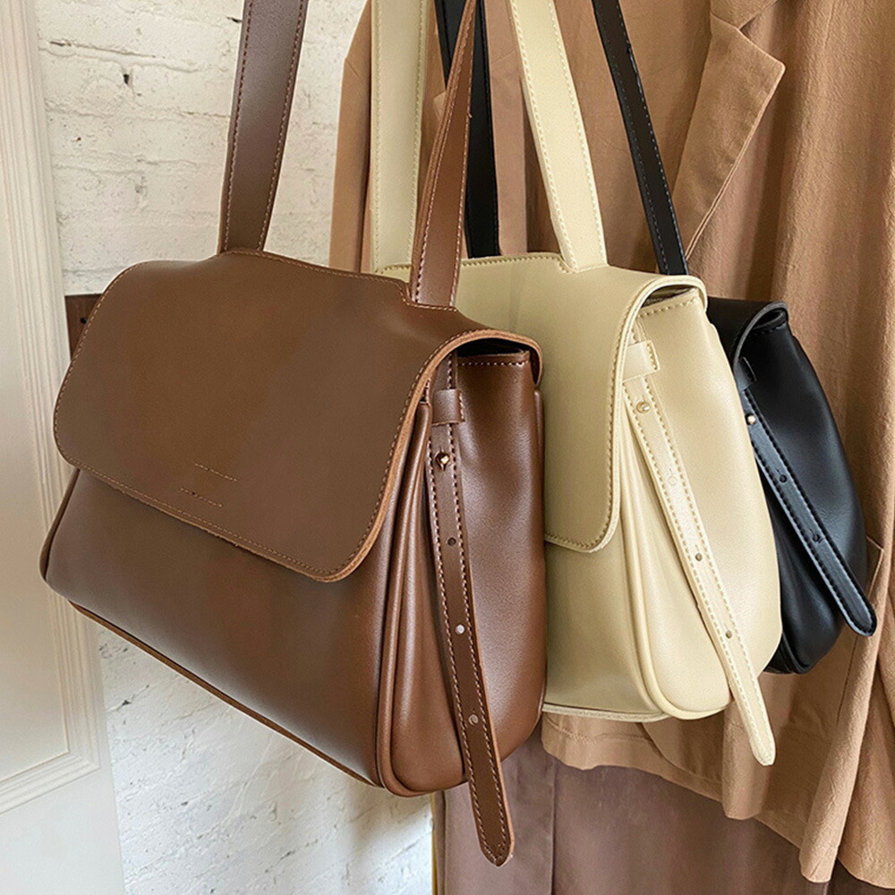 ショルダーバッグ レディース フェイクレザー フリップバッグ 斜めがけバッグ 通学 2way肩掛けバッグ 通勤 韓国風 シンプル