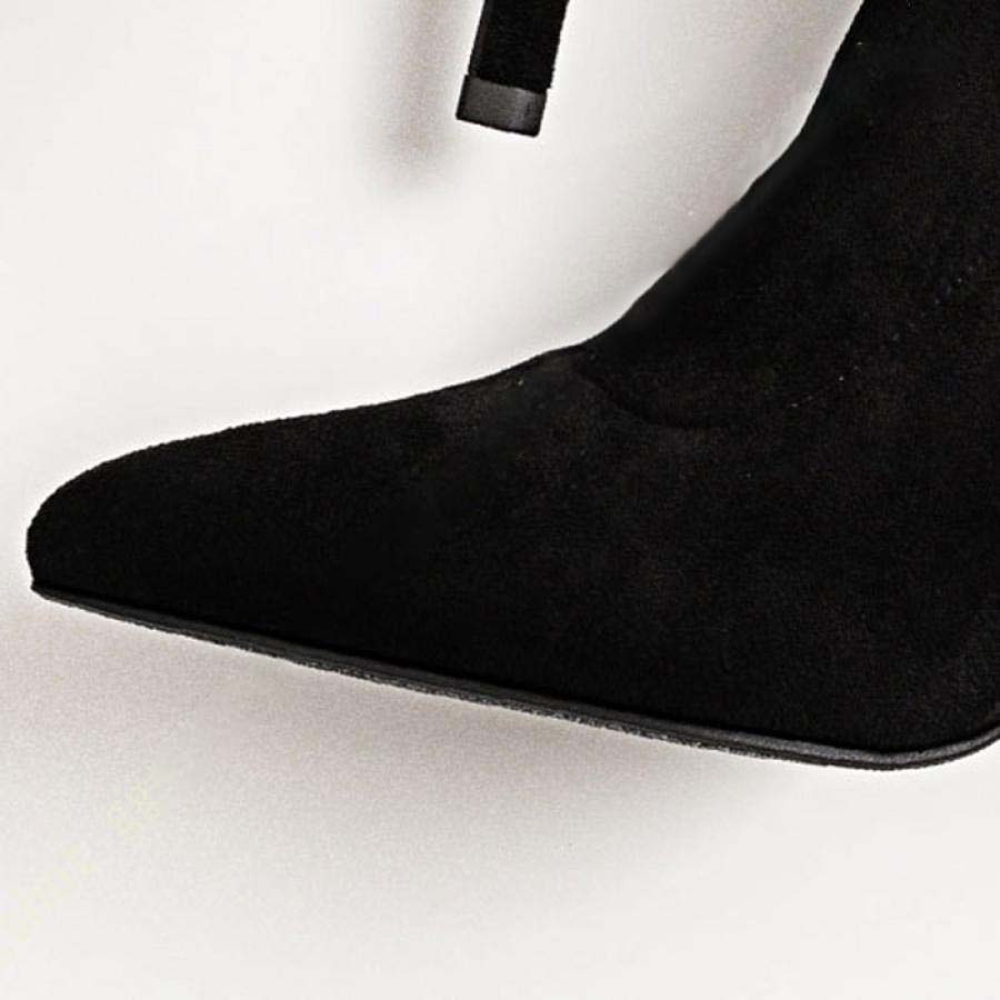 ブーツ ショートブーツ レディース ブーティ ピンヒール ショートブーツ 疲れない 歩きやすい ヒール ブーティー ソックスブーツ 黒 大きいサイズ スエード