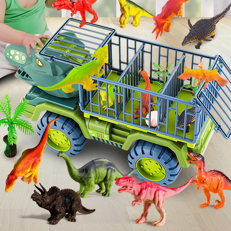 車おもちゃ 恐竜おもちゃ 恐竜セット おもちゃ 知育玩具 小学生 男の子 工事車両 運送車 運ぶ 室内 子供 誕生日 クリスマス プレゼント 車のおもちゃ 贈り物