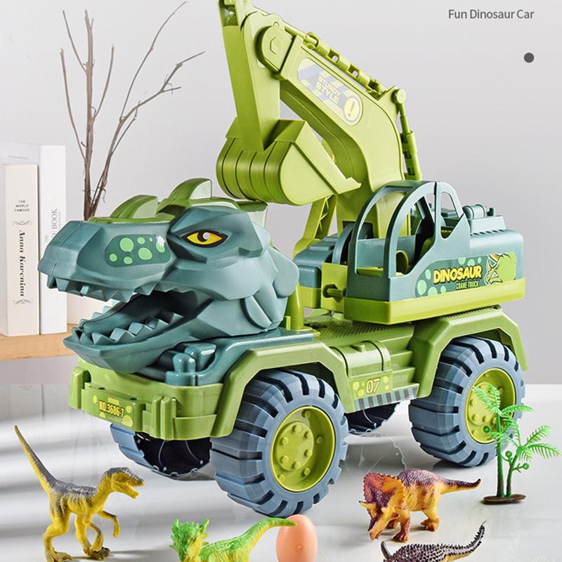 車おもちゃ 恐竜おもちゃ 恐竜セット おもちゃ 知育玩具 小学生 男の子 工事車両 運送車 運ぶ 室内 子供 誕生日 クリスマス プレゼント 車のおもちゃ 贈り物
