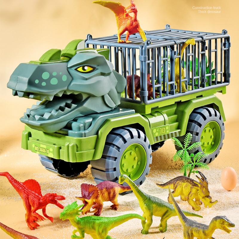 車おもちゃ 恐竜おもちゃ 恐竜セット おもちゃ 知育玩具 小学生 男の子 工事車両 運送車 運ぶ 室内 子供 誕生日 クリスマス プレゼント 車のおもちゃ 贈り物