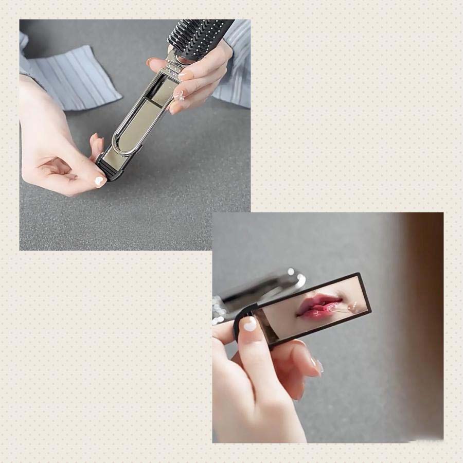 ヘアブラシ 携帯用 ブラシ 外出 旅行 鏡付き コンパクト おしゃれ hair-brashi01