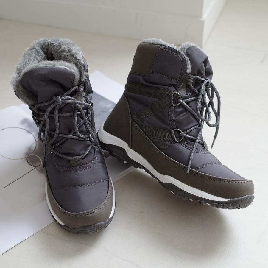 スノーブーツ レディース 防寒ウインターブーツ ショート あったか レースアップF厚底