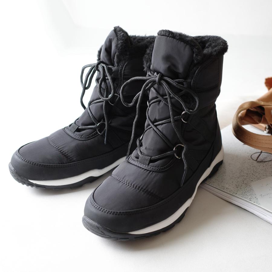 スノーブーツ レディース 防寒ウインターブーツ ショート あったか レースアップF厚底