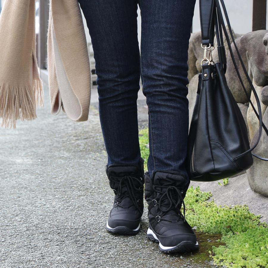 スノーブーツ レディース 防寒ウインターブーツ ショート あったか レースアップF厚底