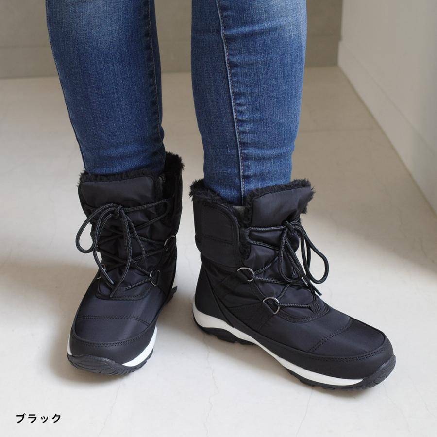 スノーブーツ レディース 防寒ウインターブーツ ショート あったか レースアップF厚底