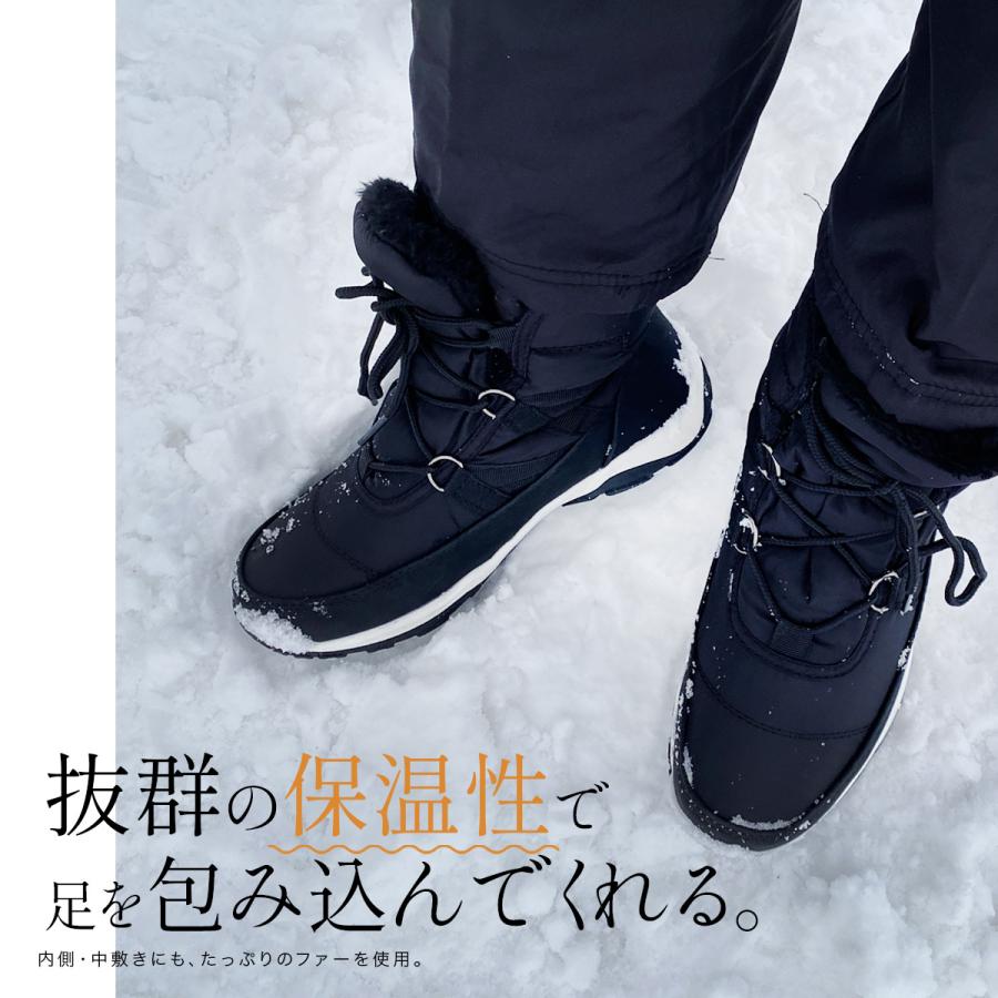 スノーブーツ レディース 防寒ウインターブーツ ショート あったか レースアップF厚底