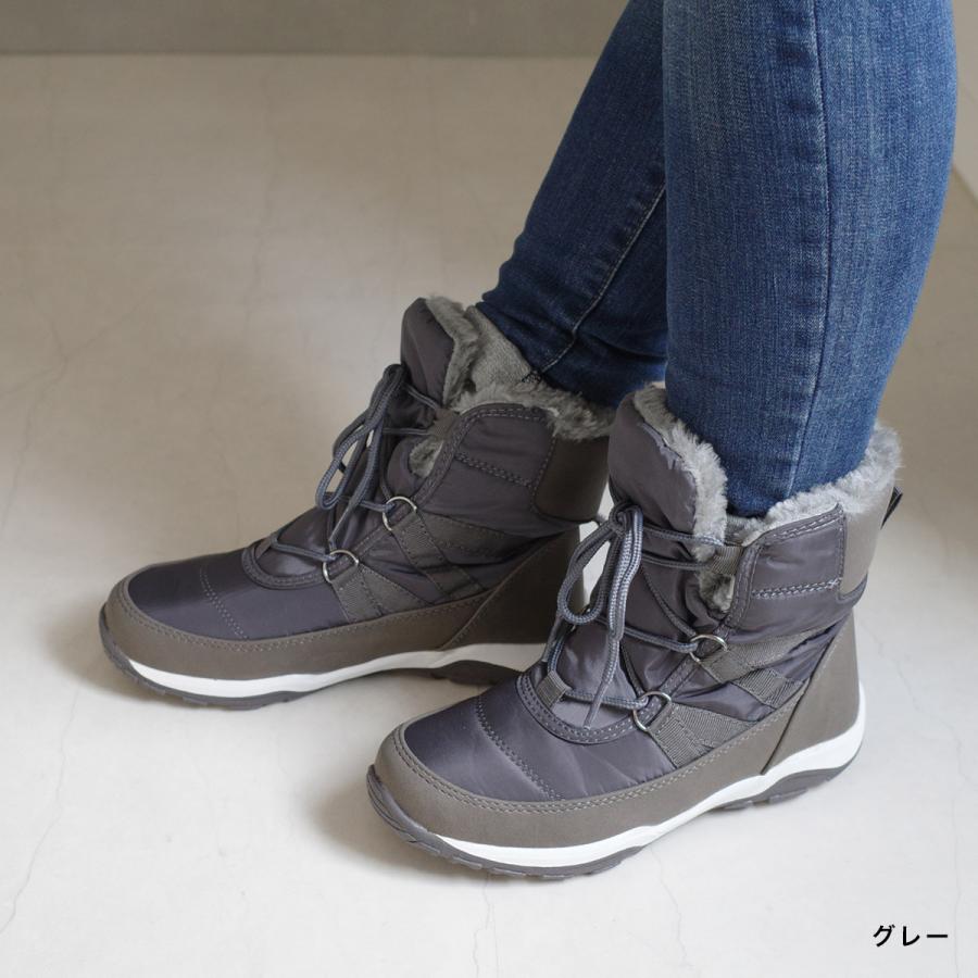 スノーブーツ レディース 防寒ウインターブーツ ショート あったか レースアップF厚底