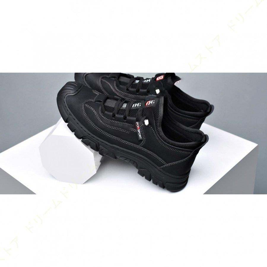 トレッキングシューズ 登山靴 メンズ ローカット アウトドアシューズ ハイキングシューズ レースアップ メッシュアッパー レザー 本革 ジョギング 防水 防滑