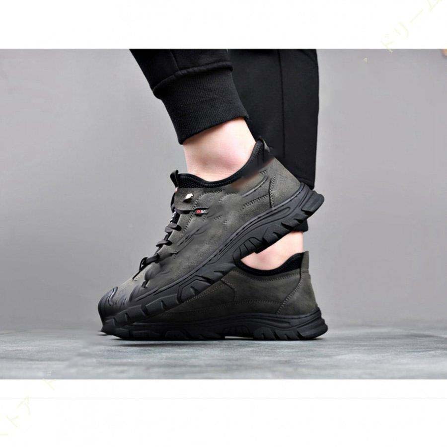 トレッキングシューズ 登山靴 メンズ ローカット アウトドアシューズ ハイキングシューズ レースアップ メッシュアッパー レザー 本革 ジョギング 防水 防滑