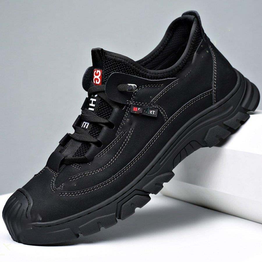 トレッキングシューズ 登山靴 メンズ ローカット アウトドアシューズ ハイキングシューズ レースアップ メッシュアッパー レザー 本革 ジョギング 防水 防滑