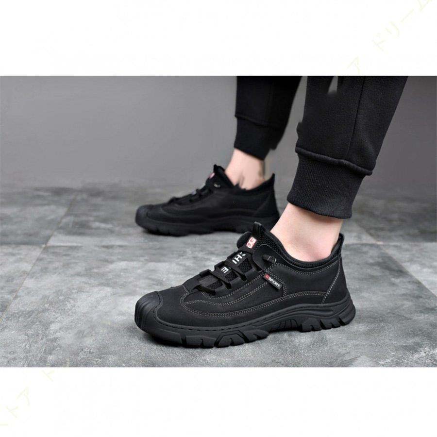 トレッキングシューズ 登山靴 メンズ ローカット アウトドアシューズ ハイキングシューズ レースアップ メッシュアッパー レザー 本革 ジョギング 防水 防滑