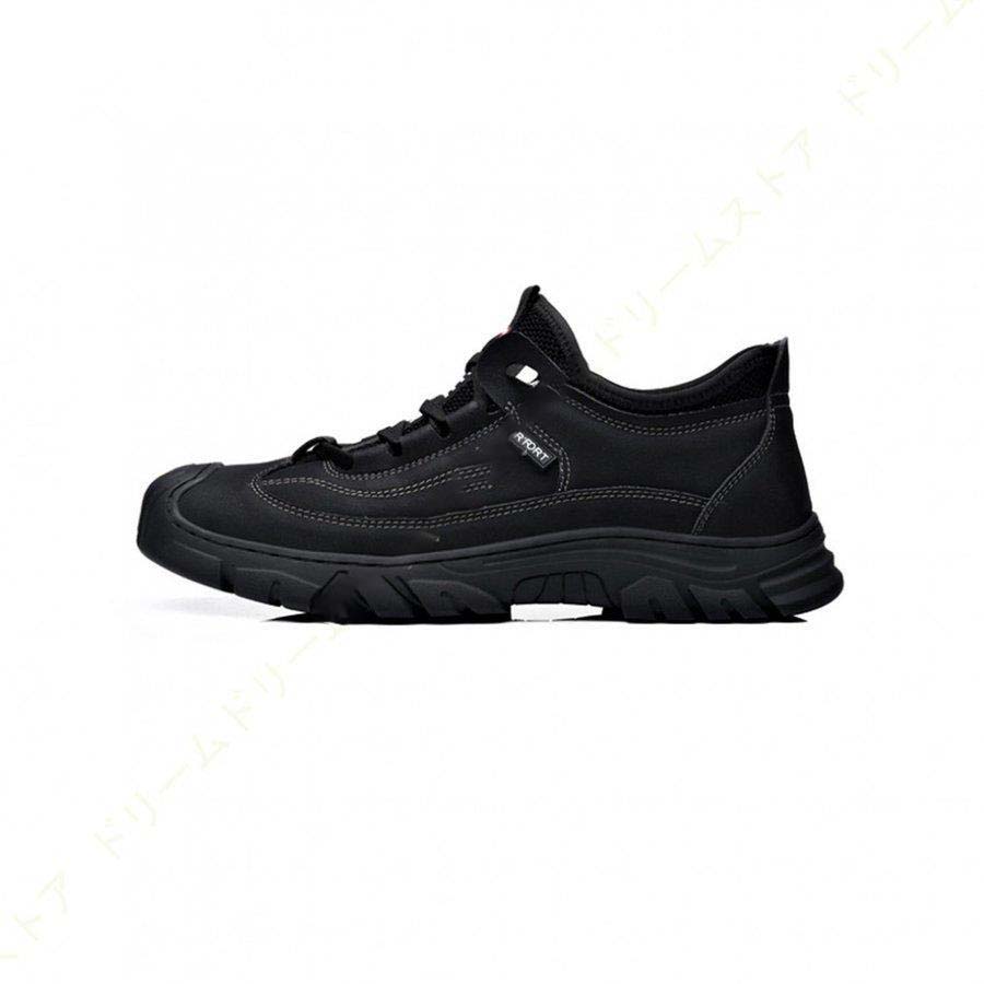 トレッキングシューズ 登山靴 メンズ ローカット アウトドアシューズ ハイキングシューズ レースアップ メッシュアッパー レザー 本革 ジョギング 防水 防滑