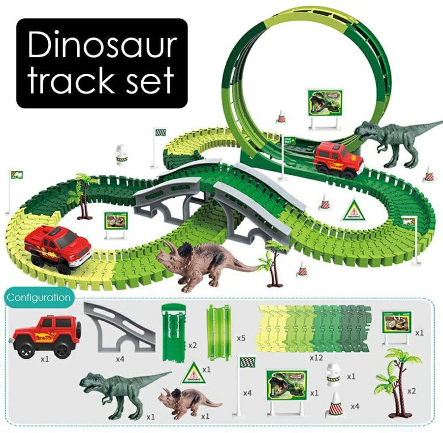 おもちゃ 知育玩具 誕生日 クリスマス プレゼント 子供 男の子 1歳 2歳 3歳 4歳 5歳 6歳 7歳 8歳 レール車 セット 恐竜おもちゃ