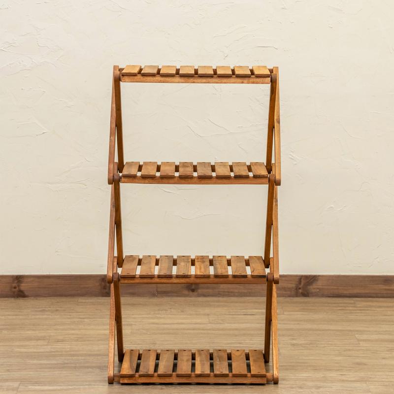 NEW アカシア 折り畳みラック 4段 unl24 屋外 テーブル アウトドア ナチュラル シンプル