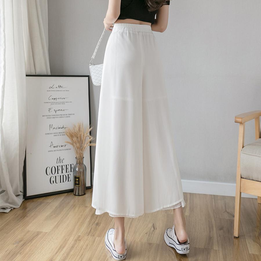 ワイドパンツ シフォン ガウチョパンツ春夏【ゆうパケット可】